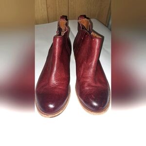 Ladies Kork Ease Mindo US Burgundy Leather Chelsea Bootie Boots Size 7M